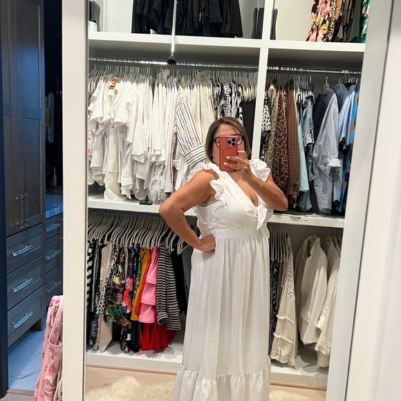 White Ruffle Sleeve Dress - Picture 6 of 7